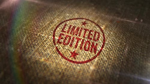 Limited Edition sign stamp on linen sack loop