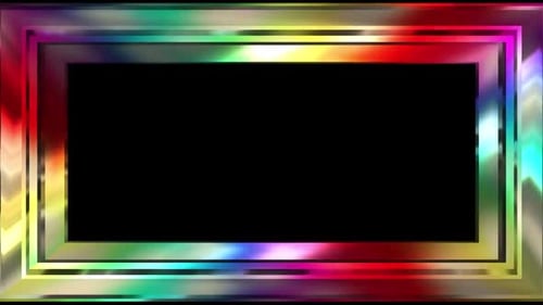 Abstract Rainbow Glowing Tunnel Frame Animated Overlay