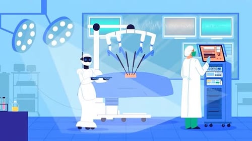 Surgeon Controls the Robotic Surgical Arms in Operating Room - Artificial Intelligence in Hospital