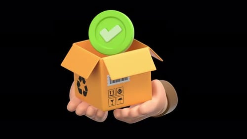 package receive 3D Animation, Alpha Channel, Transparent Background