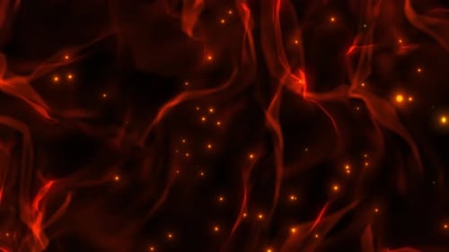 Dynamic Abstract Red Waves with Golden Glitter Background