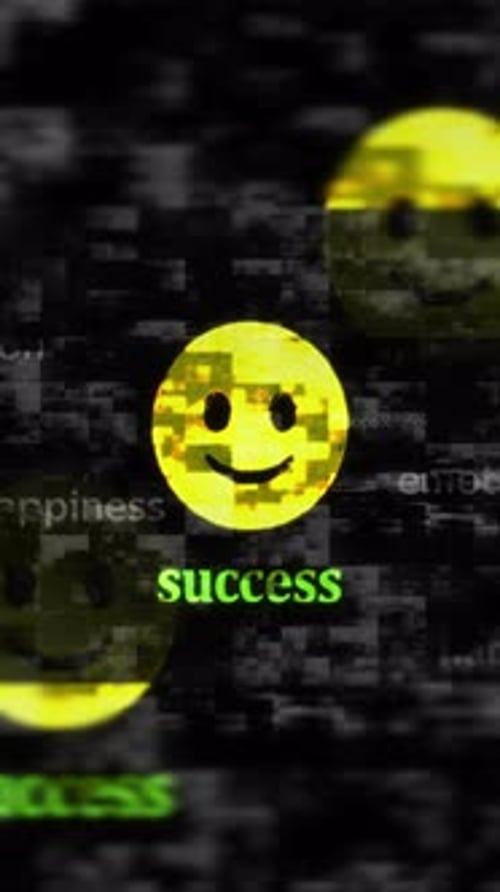 Smile emoji face emoticon symbol seamless loop vertical