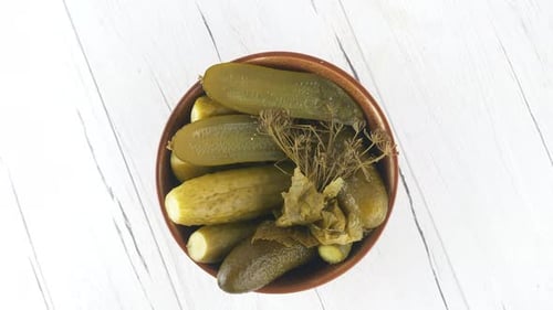 Pickled cucumbers with dill and garlic