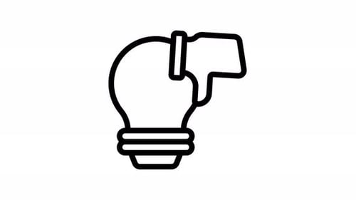 bad idea line icon animation