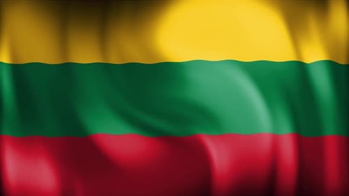 Waving Flag of Lithuania Realistic Animation