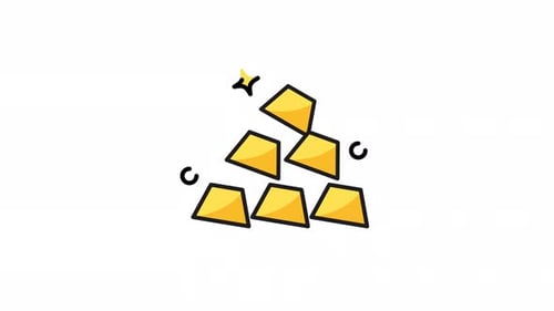 Les lingots d'or forment une pyramide surmontée d'une petite étoile.