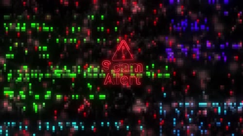 Digital Scam Alert Glitch Effect Animation