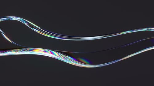 3D rendering of liquid iridescent smooth wave.
