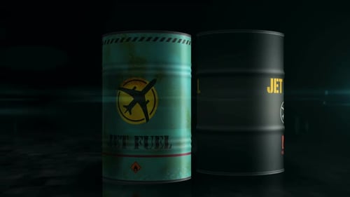 Jet fuel aircraft oil barrels