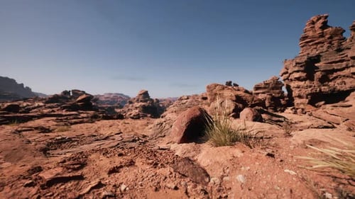 Massive Rock Formation in Desert