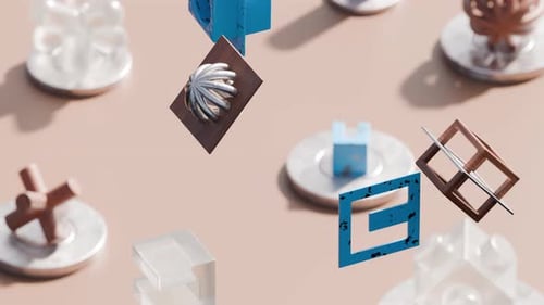 Stylish Abstract 3D Geometric Shapes Floating Animation
