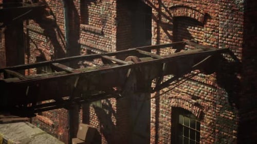 Abandoned Brick Factory in Decline with Collapsing Structures Over Time