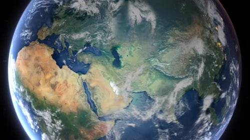 Realistic Earth Zoom In Clouds With Alpha Channel And Borderline Albenia