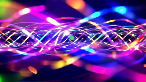 Rubans lumineux lumineux colorés abstraits, fond en spirale