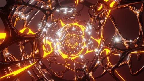 Orange and White Organic Dimension VJ Loop Background Animation in 1080HD