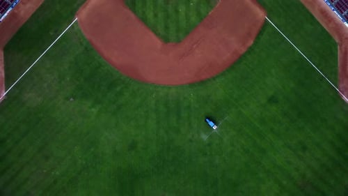 Great green field on Baseball Stadium