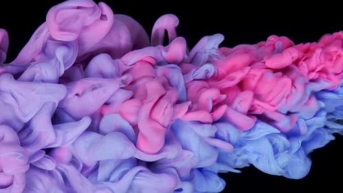 Colorful Plumes of Pink, Purple, and Blue Ink