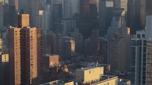 Aerial view of skyscrapers in Midtown Manhattan