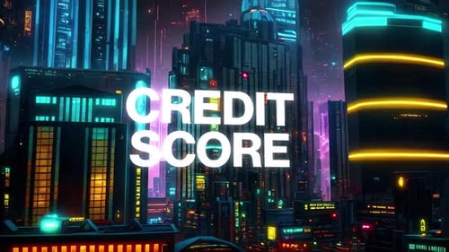 Credit Score Title Screen - Cyberpunk City