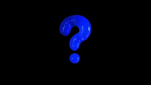 Animated Blue Fluid Question Mark Symbol