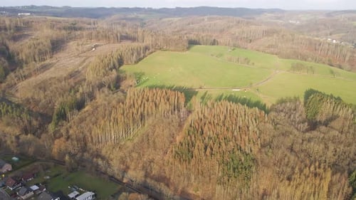 High-establishing shot of the detrimental impact that deforestation has on the earth
