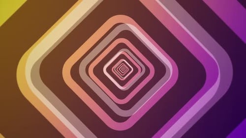 Abstract Gradient Square Tunnel Flythrough Background