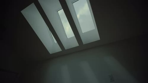 Skylight Window in a Modern Apartment Home Interior Elements Wide Shot View