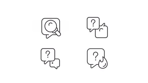 Icônes linéaires d'enquête animée