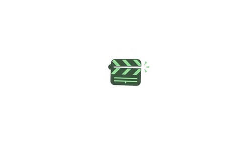 Animated Clapperboard Icon in Flat Design Style