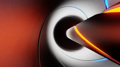 Blue And Orange On Gray Neon Glowing Spiral Descent Background Vj Loop In HD