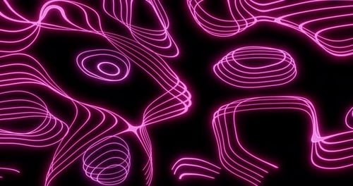 Abstract Glowing Pink Wavy Lines Seamless Background