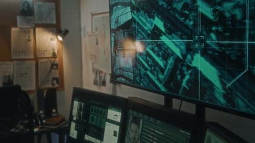 Police Office with Technology and Monitors