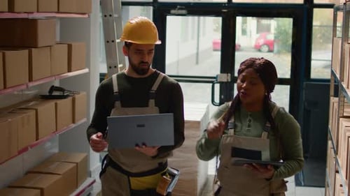 Employees Preparing Warehouse Orders