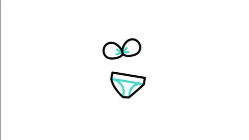 Flat Design Bikini Line Art Drawing Animation