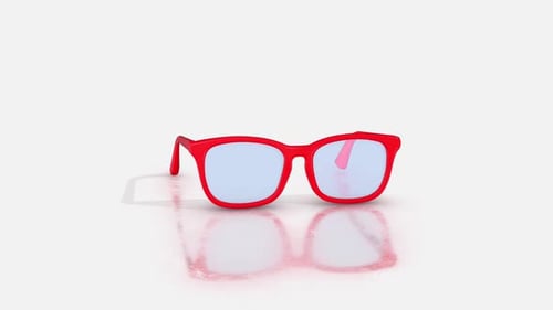 Stylish Red Sunglasses with Blue Lenses