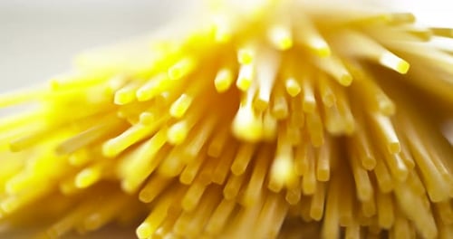 Close Up of Dry Spaghetti Noodles