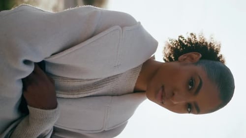 Beautiful Woman Posing Fashionably Outdoors