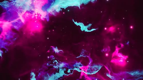 Deep Space Nebula Loop background with glowing star and plasma