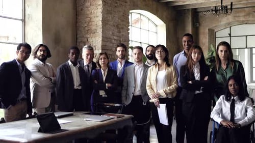 Business group of people working inside finance investment office