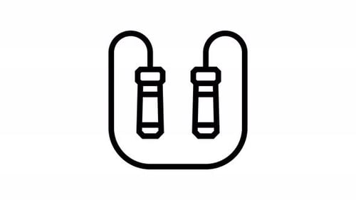 Minimalist Jump Rope Line Art Icon Animation