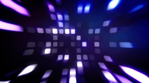Neon Grid Tunnel Loop Background