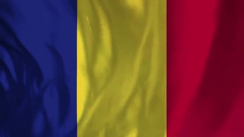 Waving Romanian Flag Vertical Looping Animation