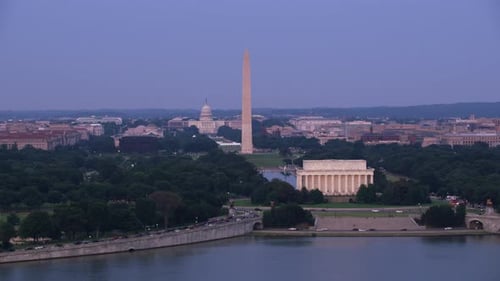 Washington, D.C. Circa-2017, Aerial View of the Lincoln Memorial, Washington Monument And