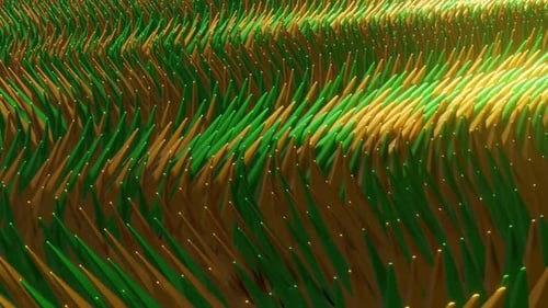 Green And Yellow Relaxing Waves Background Loop Animation In 1080Hd