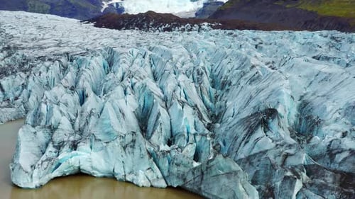 Scenic View Of Vast Svinafellsjokull Glacier In Vatnajokull, Iceland. Aerial