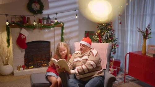 Cozy Christmas Reading by the Fireplace