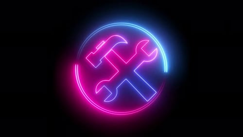 Neon Tools Icon Animation Loop
