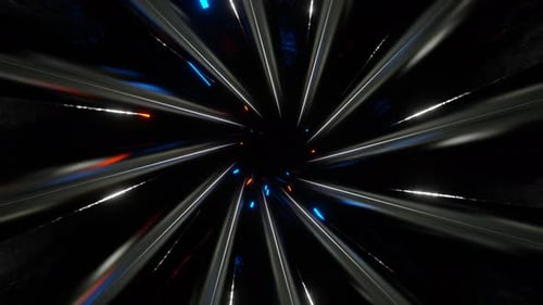 Silber mit Blau und Orange im spiralförmigen Hintergrund Vj Loop in 4K