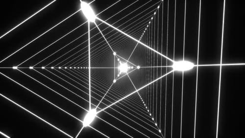 Dynamic abstract tunnel with glowing lines and futuristic movement
