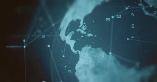 Futuristic Global Network Technology Connection